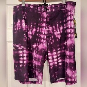 Vapor Men's Water Repellant Tech Board swim purple body gloved Shorts sz 40 NWT